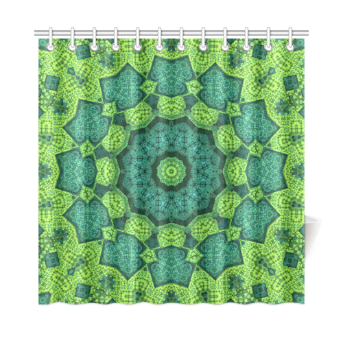 Green Theme Mandala Shower Curtain 72"x72"