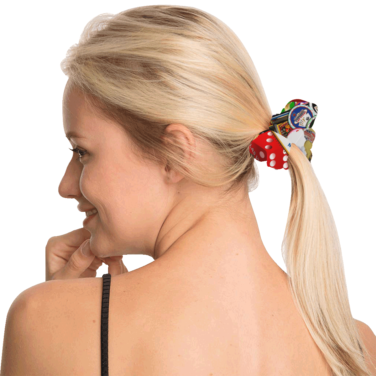Gamblers Delight - Las Vegas Icons All Over Print Hair Scrunchie