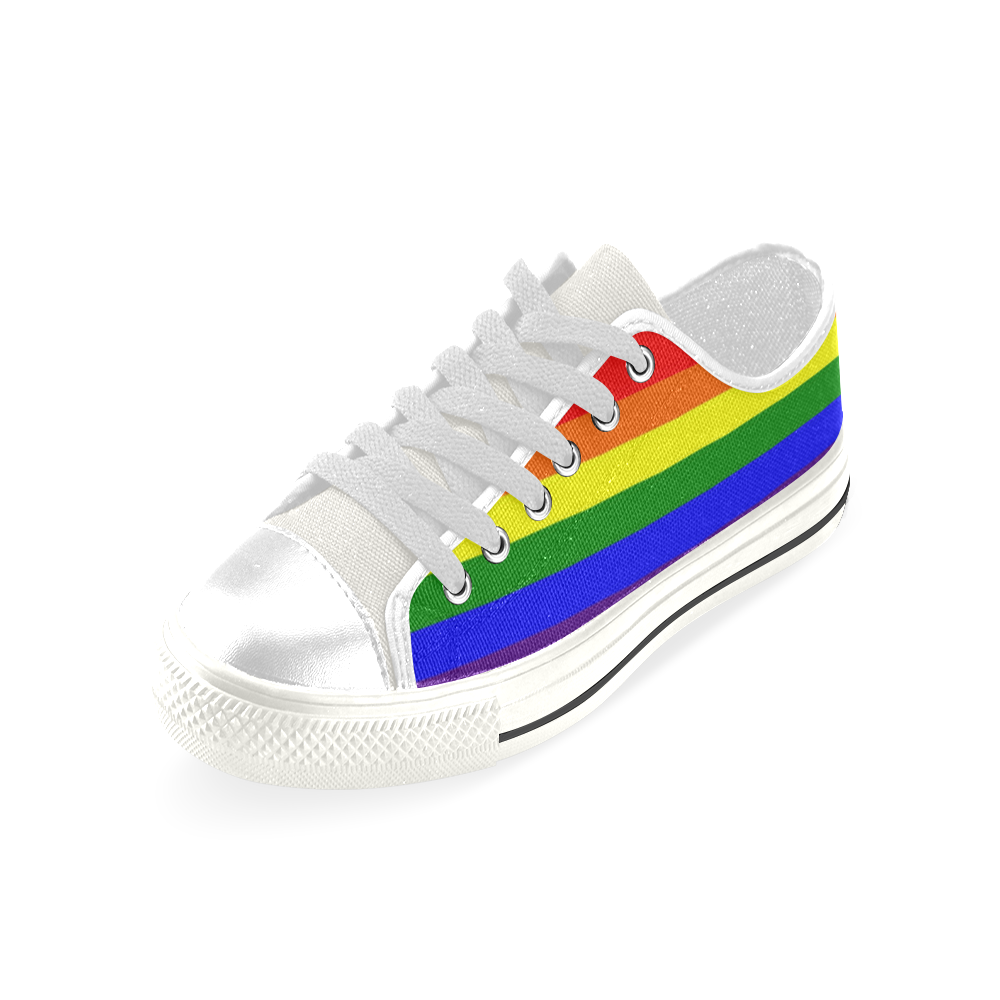 Rainbow Flag (Gay Pride - LGBTQIA+) Low Top Canvas Shoes for Kid (Model 018)