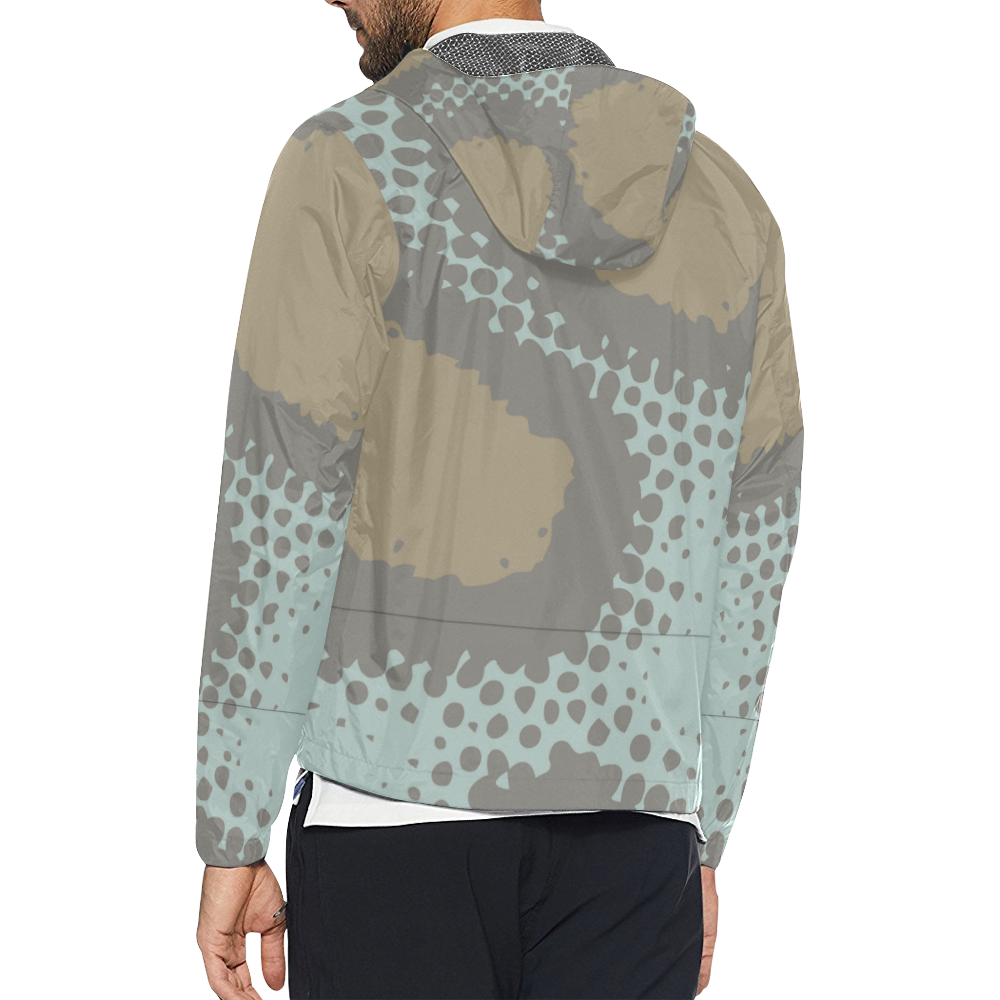 Blue and Brown Camo Unisex All Over Print Windbreaker (Model H23)