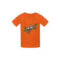 Safari Panda Orange Kid's  Classic T-shirt (Model T22)