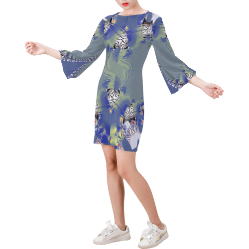 Psychedelic Bell Sleeve Dress (Model D52)