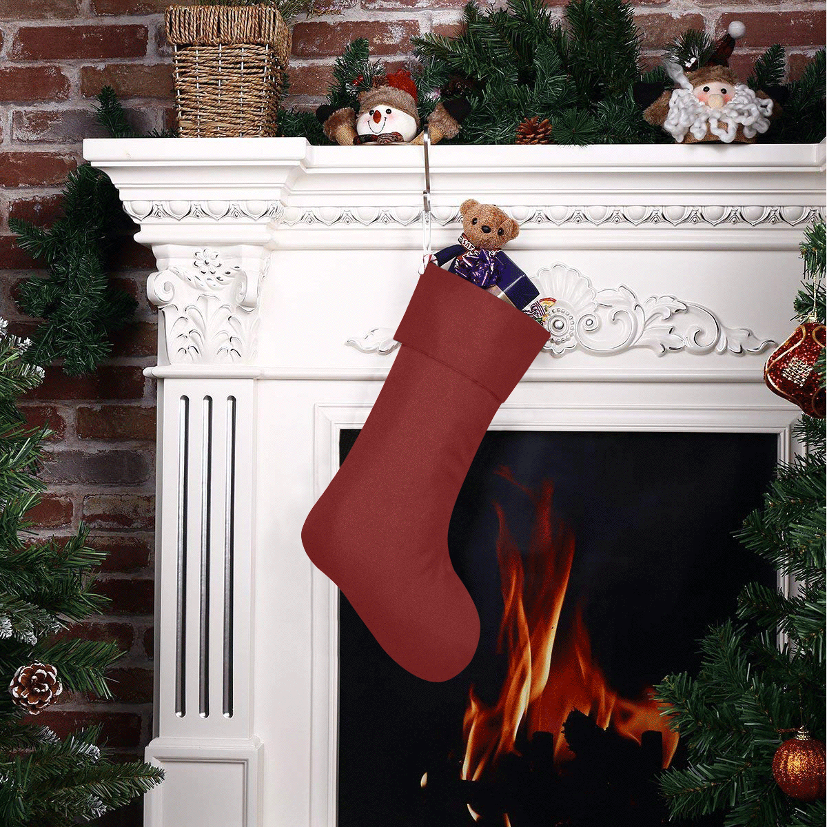 color blood red Christmas Stocking