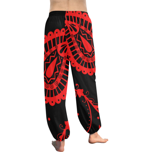 rojo y negro Women's All Over Print Harem Pants (Model L18)