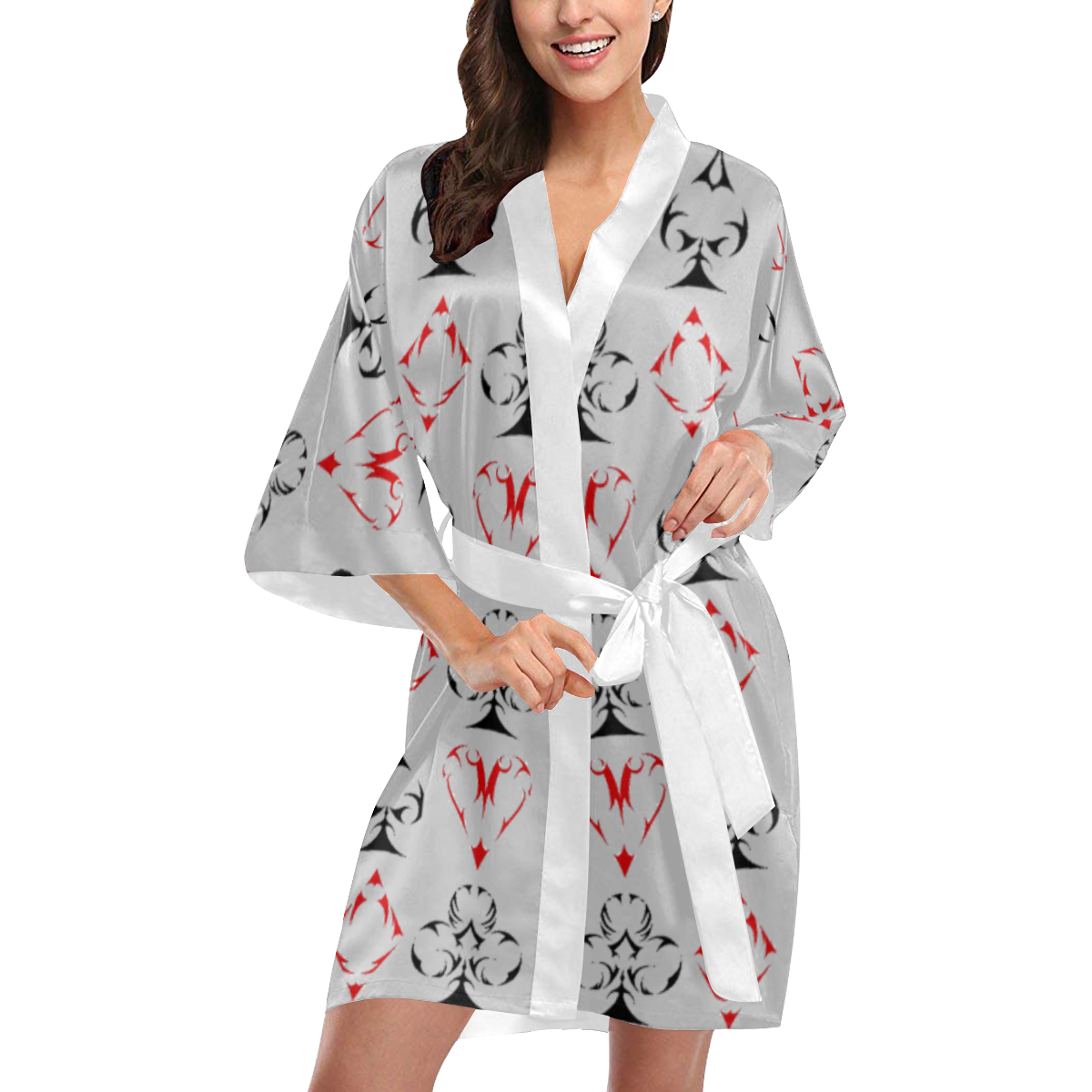 tribal card suits Kimono Robe