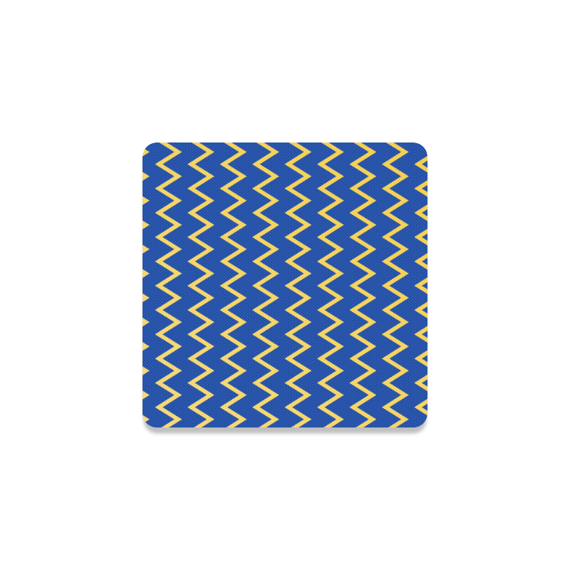 Chevron Jaune/Bleu Square Coaster