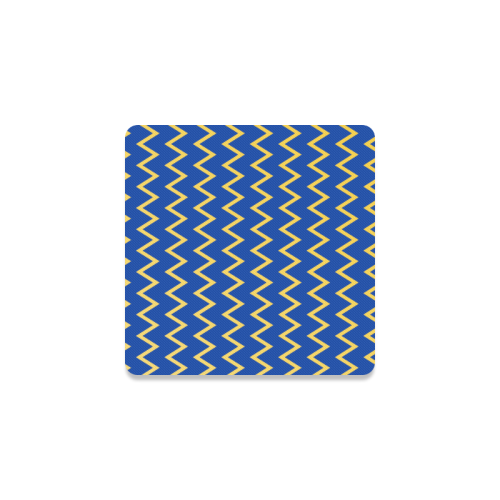 Chevron Jaune/Bleu Square Coaster