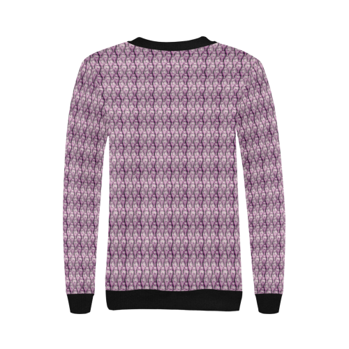 violet shine Women's Rib Cuff Crew Neck Sweatshirt (Model H34)