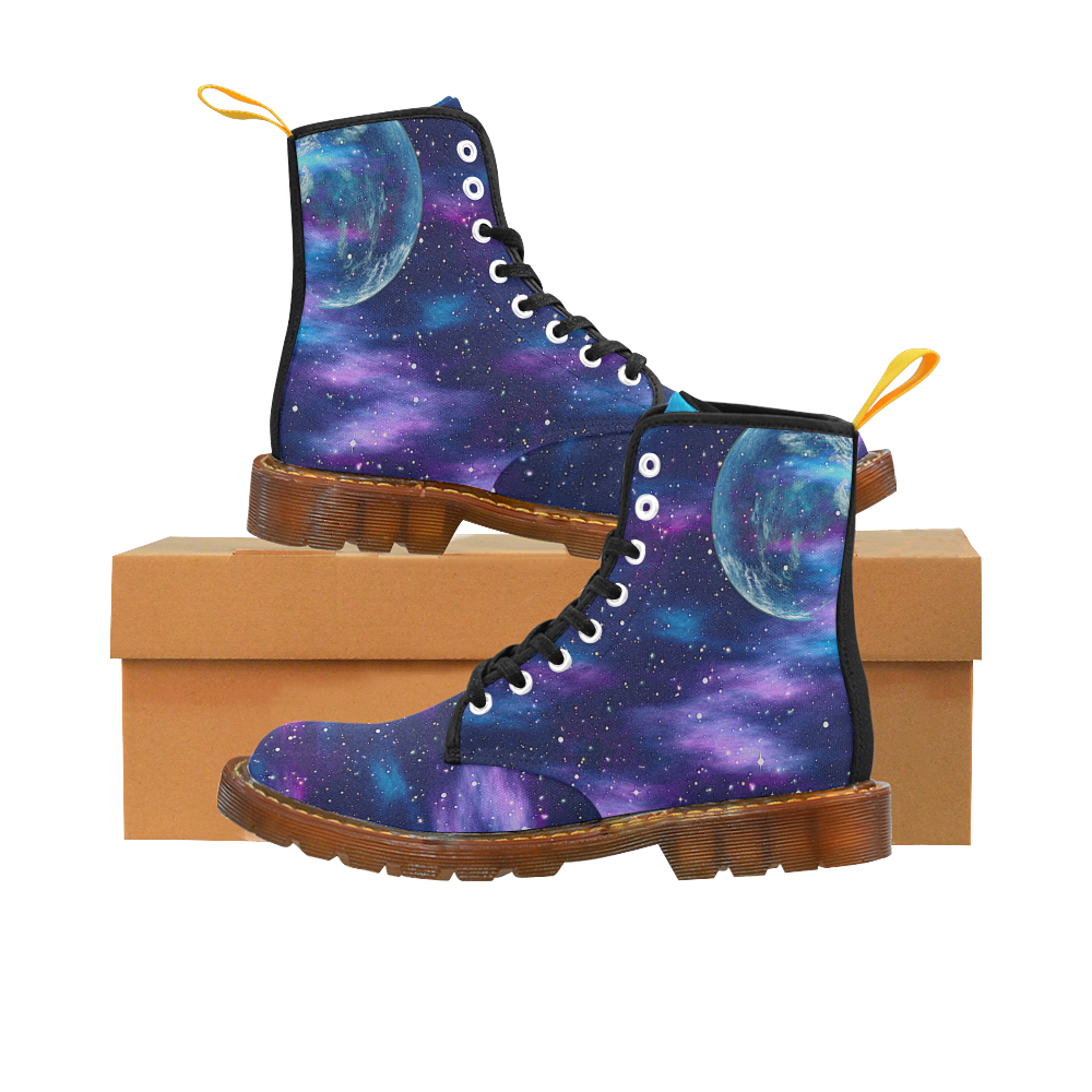 purple blue galaxy Martin Boots For Men Model 1203H