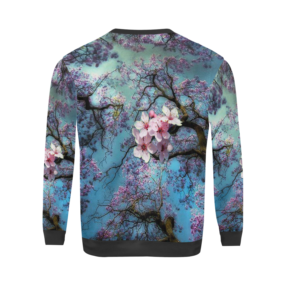 Cherry blossomL All Over Print Crewneck Sweatshirt for Men/Large (Model H18)