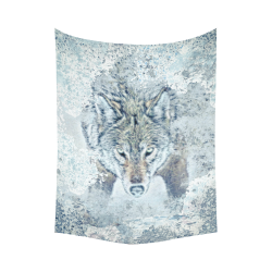 Snow Wolf Cotton Linen Wall Tapestry 60"x 80"