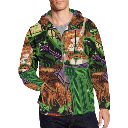 Work Your Inner Magic Its A Snap Hoodie All Over Print Full Zip Hoodie for Men (Model H14)