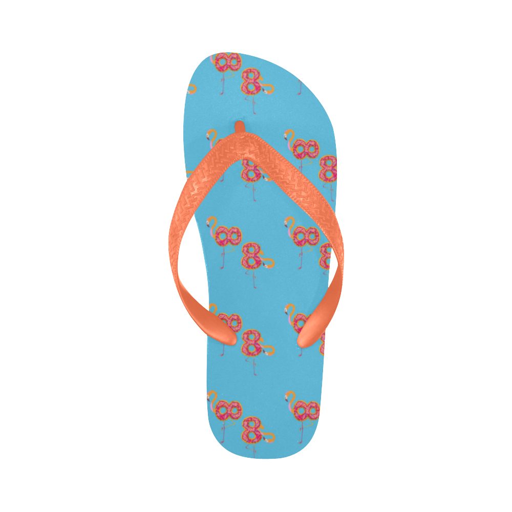 Flamingo Donut Flip Flops for Men/Women (Model 040)