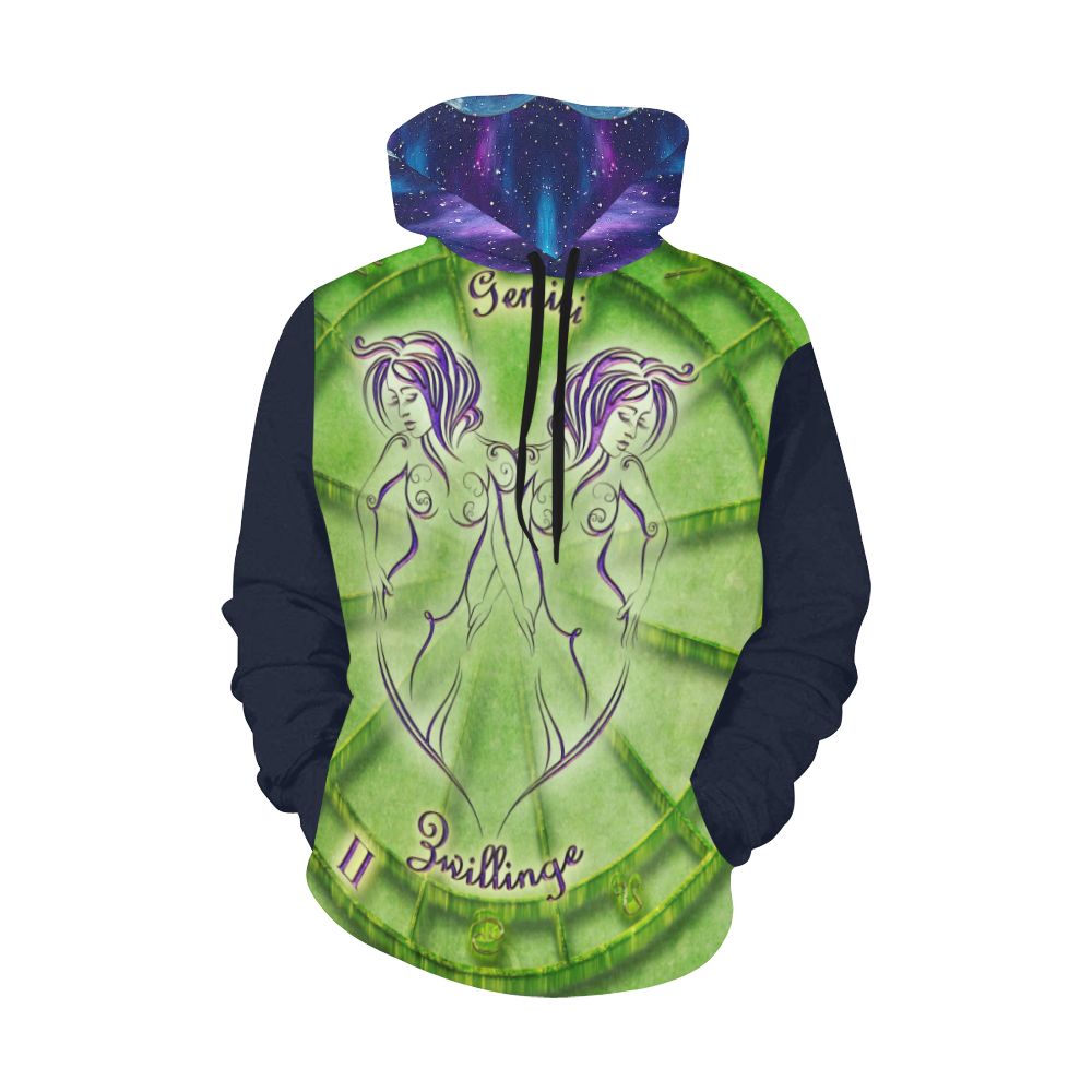 gemini green All Over Print Hoodie for Women (USA Size) (Model H13)