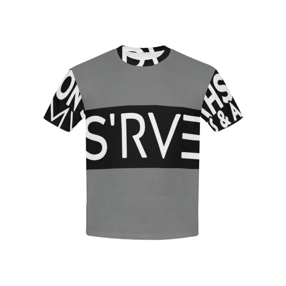 Kids S'rve Graphic Gray Kids' All Over Print T-shirt (USA Size) (Model T40)