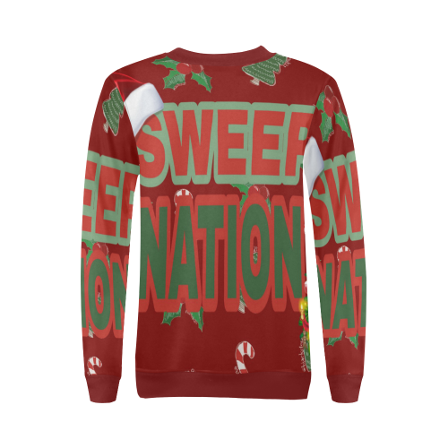 Sweep Nation - Christmas All Over Print Crewneck Sweatshirt for Women (Model H18)