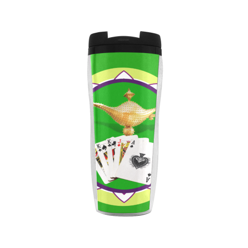 LasVegasIcons Poker Chip - Magic Lamp on Green Reusable Coffee Cup (11.8oz)