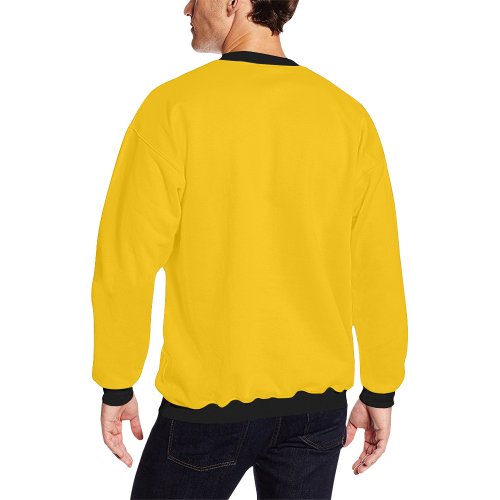 Lighthouse Modern Yellow Men's Oversized Fleece Crew Sweatshirt (Model H18)