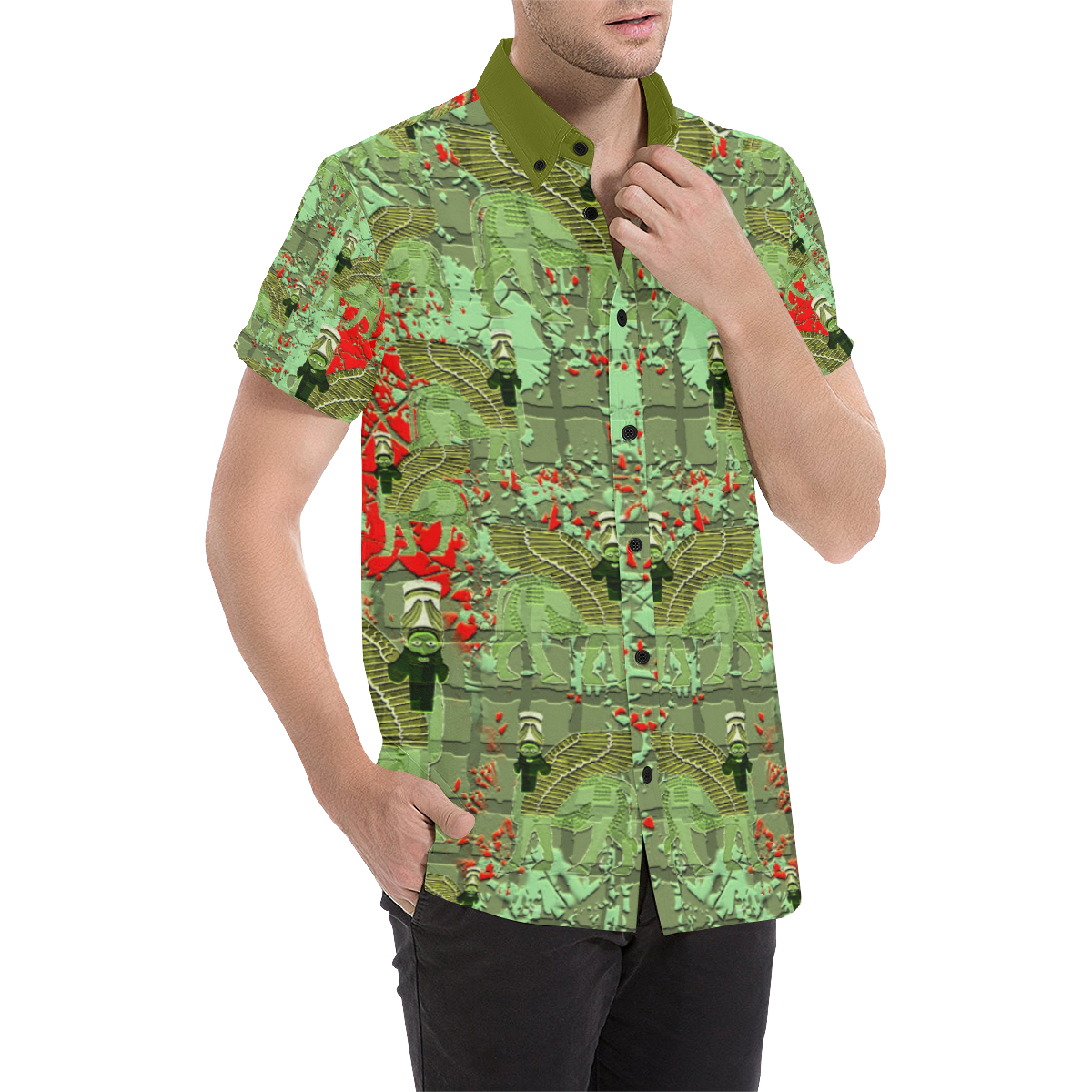 Lamassu Sport Green Men's All Over Print Short Sleeve Shirt (Model T53)