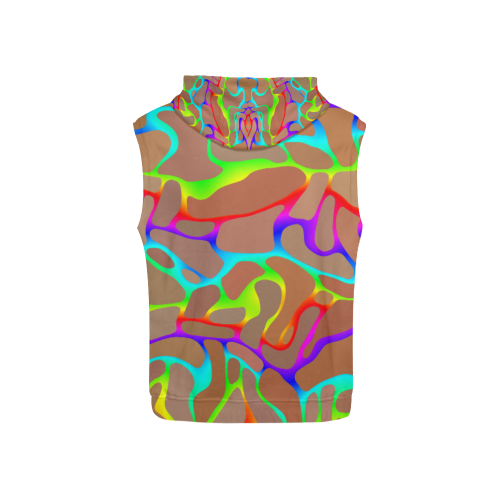 Colorful wavy shapes All Over Print Sleeveless Hoodie for Kid (Model H15)