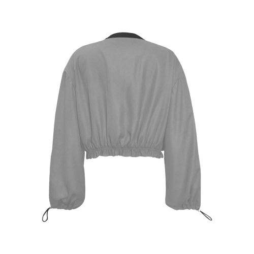 color grey Cropped Chiffon Jacket for Women (Model H30)
