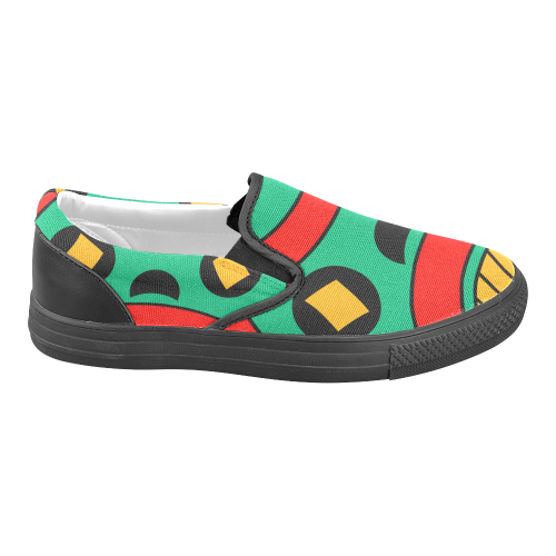 African Scary Tribal Slip-on Canvas Shoes for Men/Large Size (Model 019)