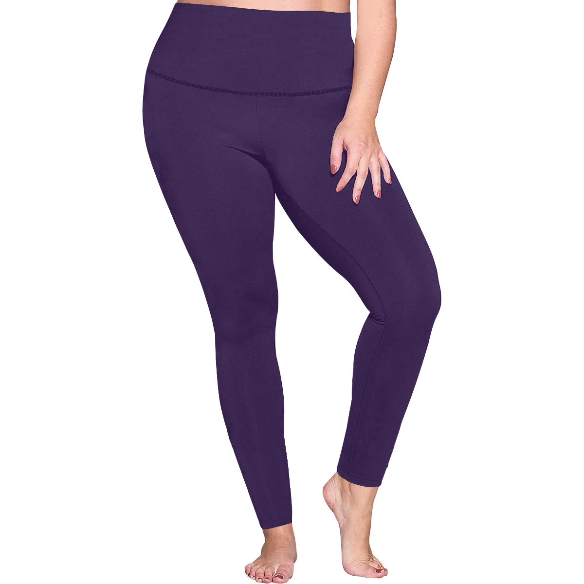 color Russian violet Women's Plus Size High Waist Leggings (Model L44)