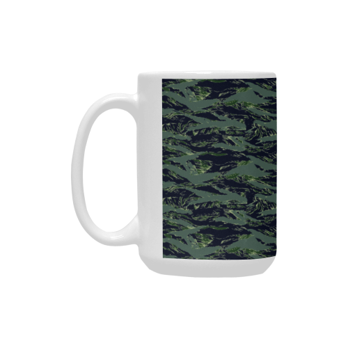Jungle Tiger Stripe Green Camouflage Custom Ceramic Mug (15OZ)
