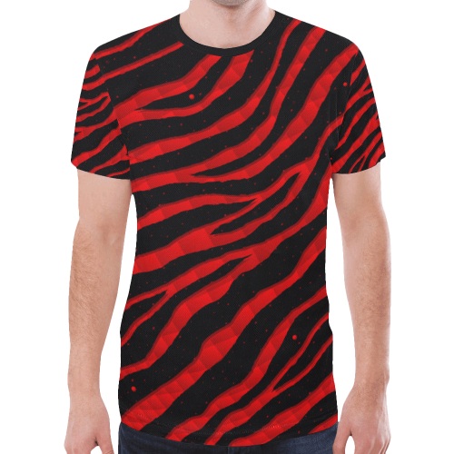 Ripped SpaceTime Stripes - Red New All Over Print T-shirt for Men (Model T45)