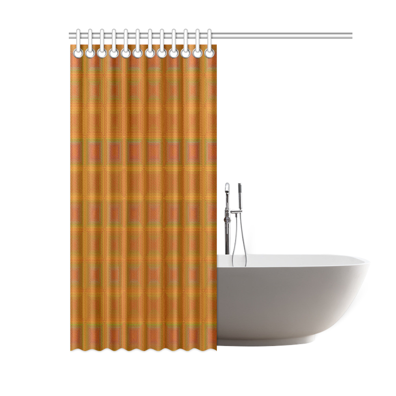 Copper reddish multicolored multiple squares Shower Curtain 60"x72"