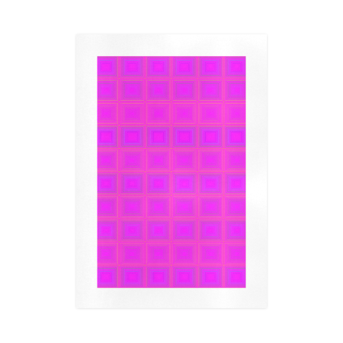 Pink golden multicolored multiple squares Art Print 16‘’x23‘’