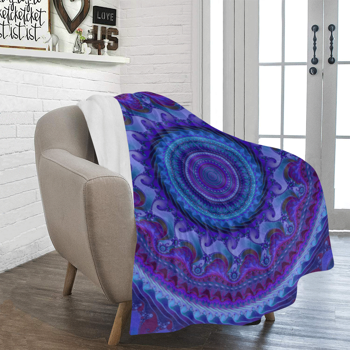 MANDALA PASSION OF LOVE Ultra-Soft Micro Fleece Blanket 43''x56''