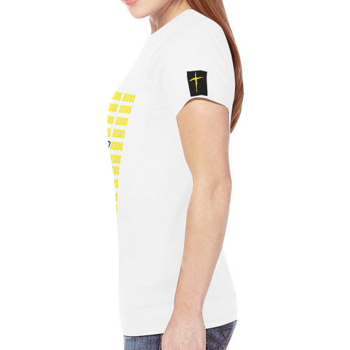 White/ Yellow New All Over Print T-shirt for Women (Model T45)