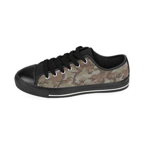Woodland Desert Brown Camouflage Men's Classic Canvas Shoes (Model 018)