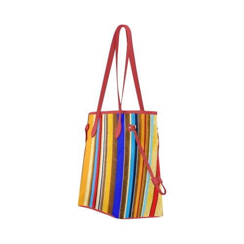 Colorful abstract pattern stripe art Clover Canvas Tote Bag (Model 1661)