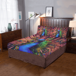 Impressionist Peacock 3-Piece Bedding Set