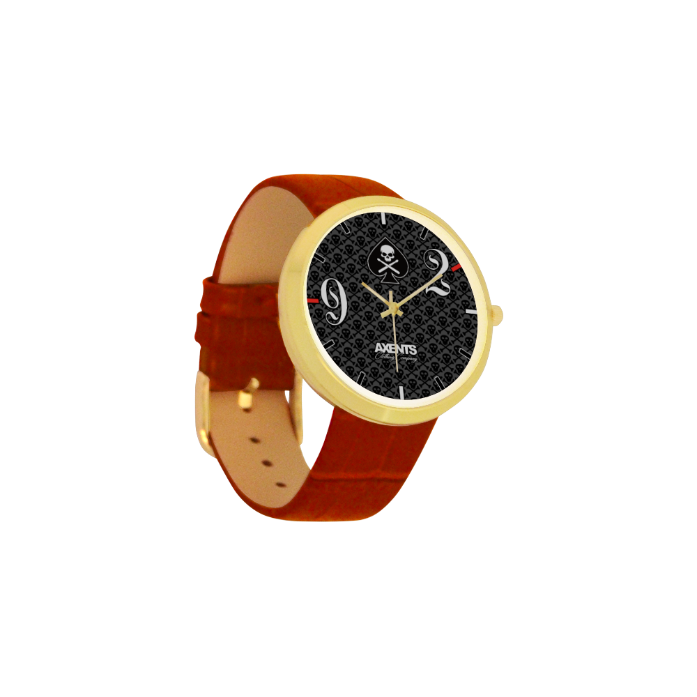 9-2 LADIES RED GATOR GIG WATCH Women's Golden Leather Strap Watch(Model 212)