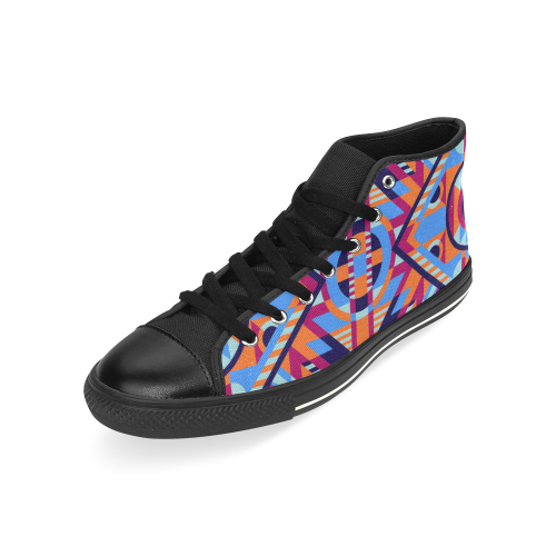 Modern Geometric Pattern High Top Canvas Shoes for Kid (Model 017)
