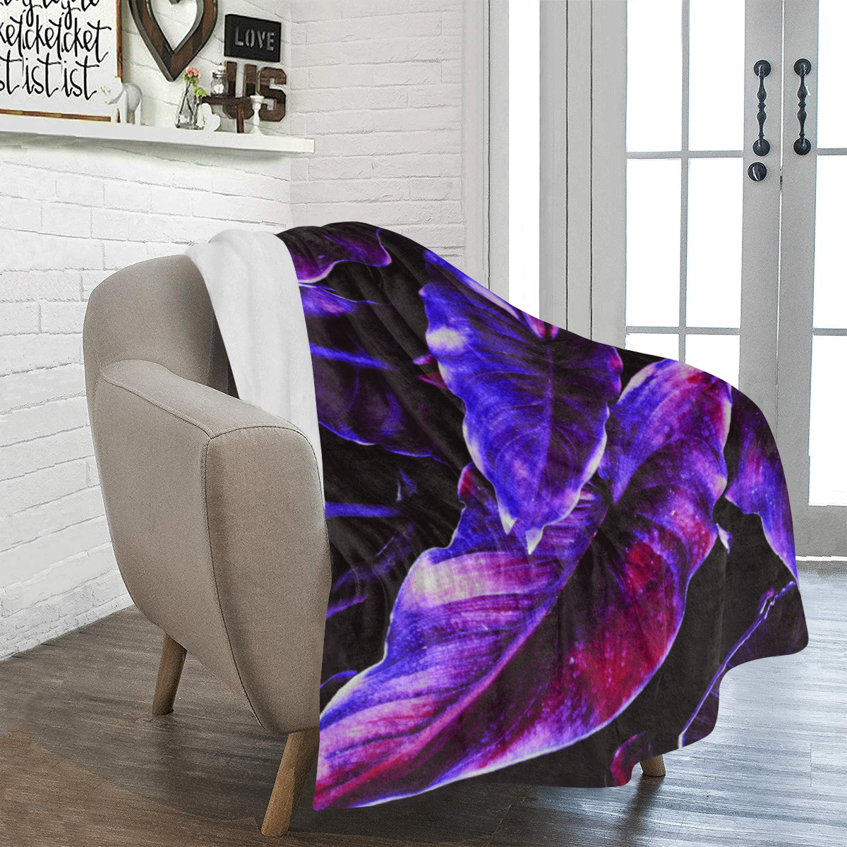 Plants PURPLE Ultra-Soft Micro Fleece Blanket 43''x56''