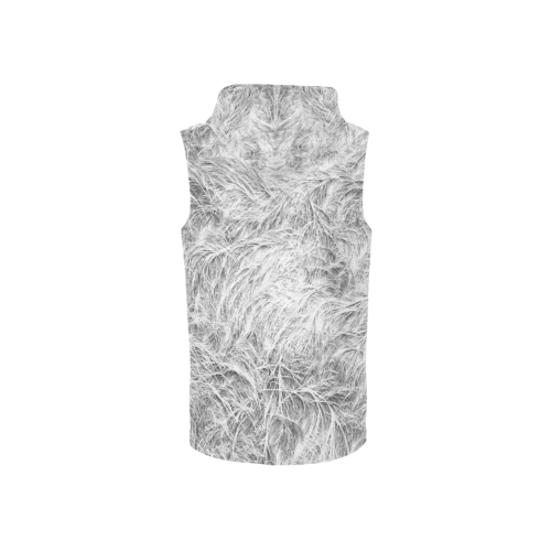 Fur Texture All Over Print Sleeveless Zip Up Hoodie for Women (Model H16)