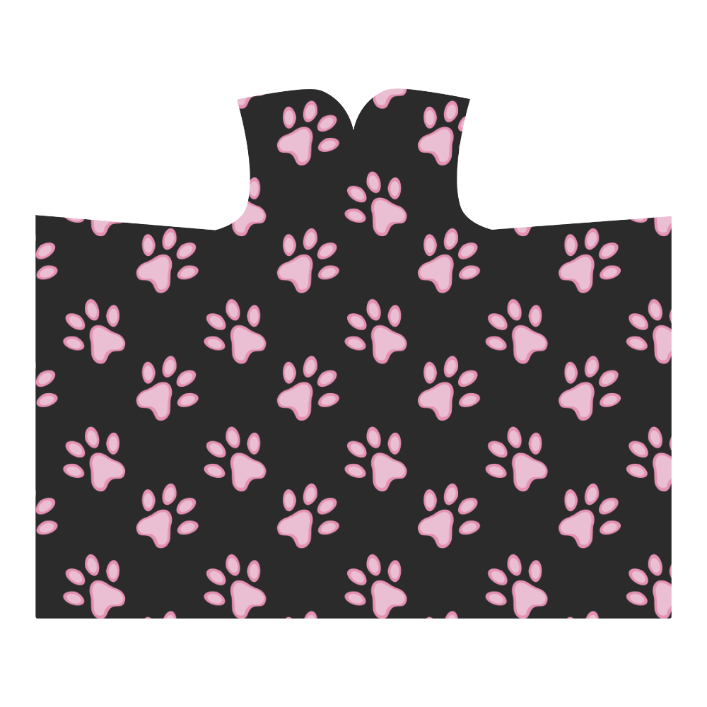 Pink Paw Prints Hooded Blanket 60''x50''