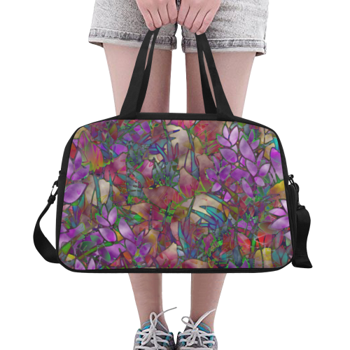 Floral Abstract Stained Glass G175 Fitness Handbag (Model 1671)