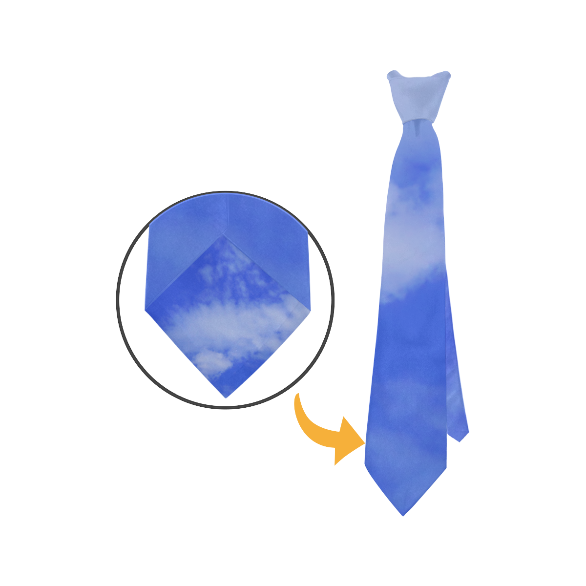 Blue Clouds Custom Peekaboo Tie with Hidden Picture