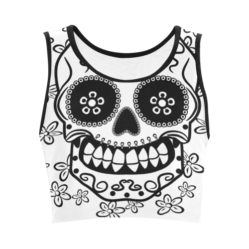 Sugar Skull Women's Crop Top (Model T42)