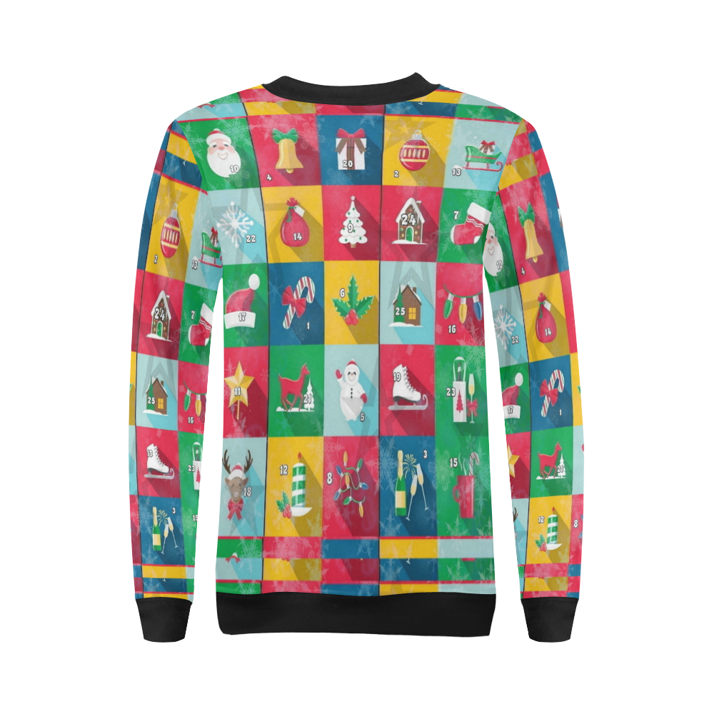 Christmas Calender by Nico Bielow All Over Print Crewneck Sweatshirt for Women (Model H18)