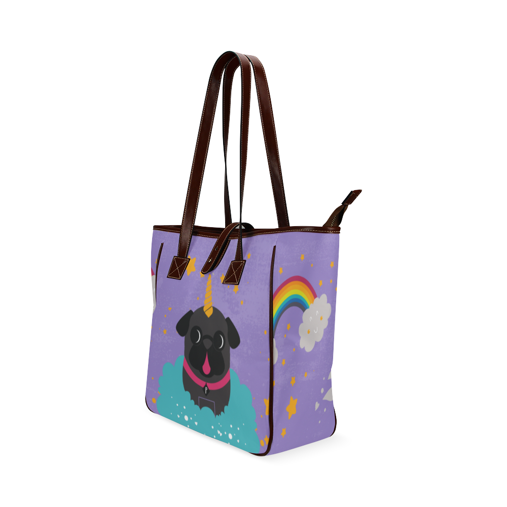 Black Pug Unicorn Classic Tote Bag Classic Tote Bag (Model 1644)