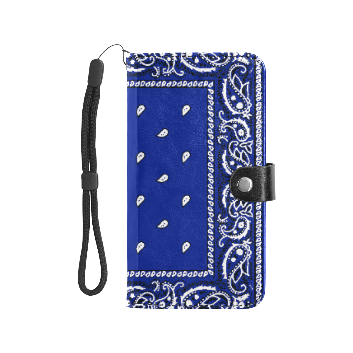 KERCHIEF PATTERN BLUE Flip Leather Purse for Mobile Phone/Large (Model 1703)