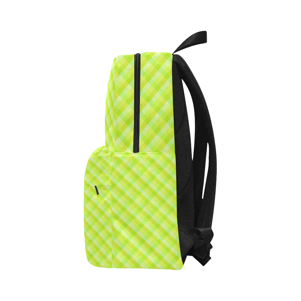 Yellow and green plaid pattern Unisex Classic Backpack (Model 1673)