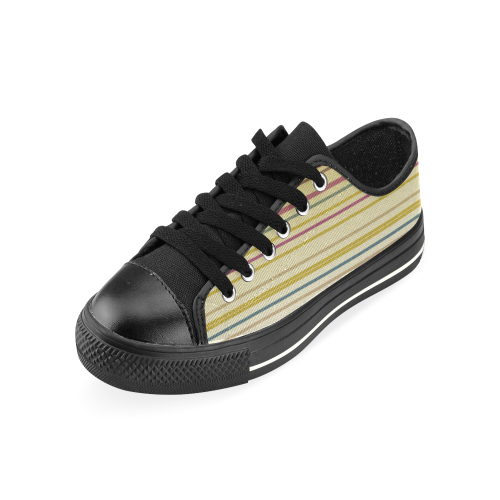 Design shoes gold lines Men's Classic Canvas Shoes (Model 018)