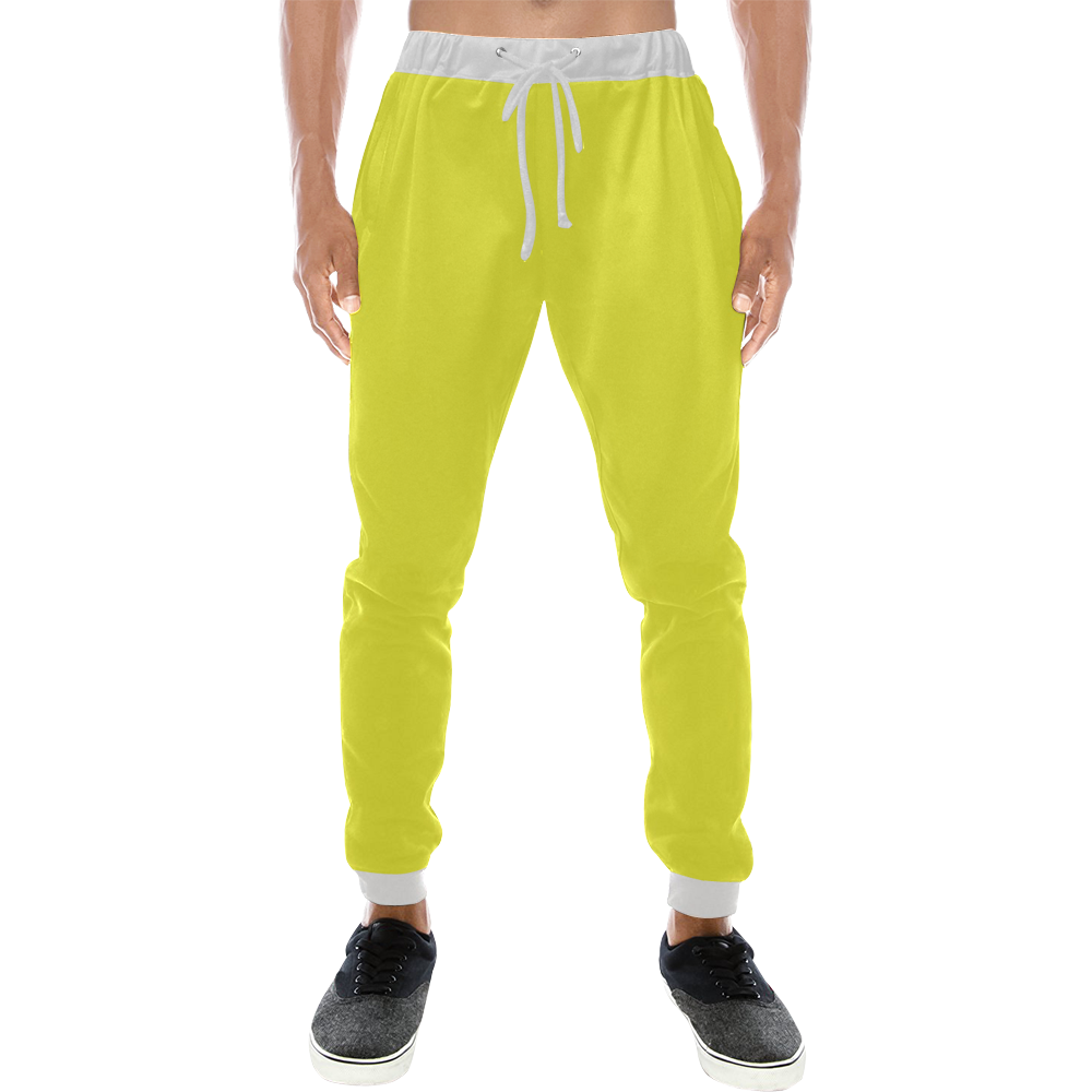 color maximum yellow Men's All Over Print Sweatpants (Model L11)